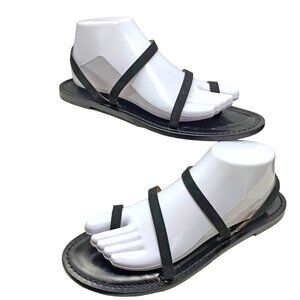 Anthropologie AMANU‎ Nakuru Handmade Black Leather Strappy Sandals